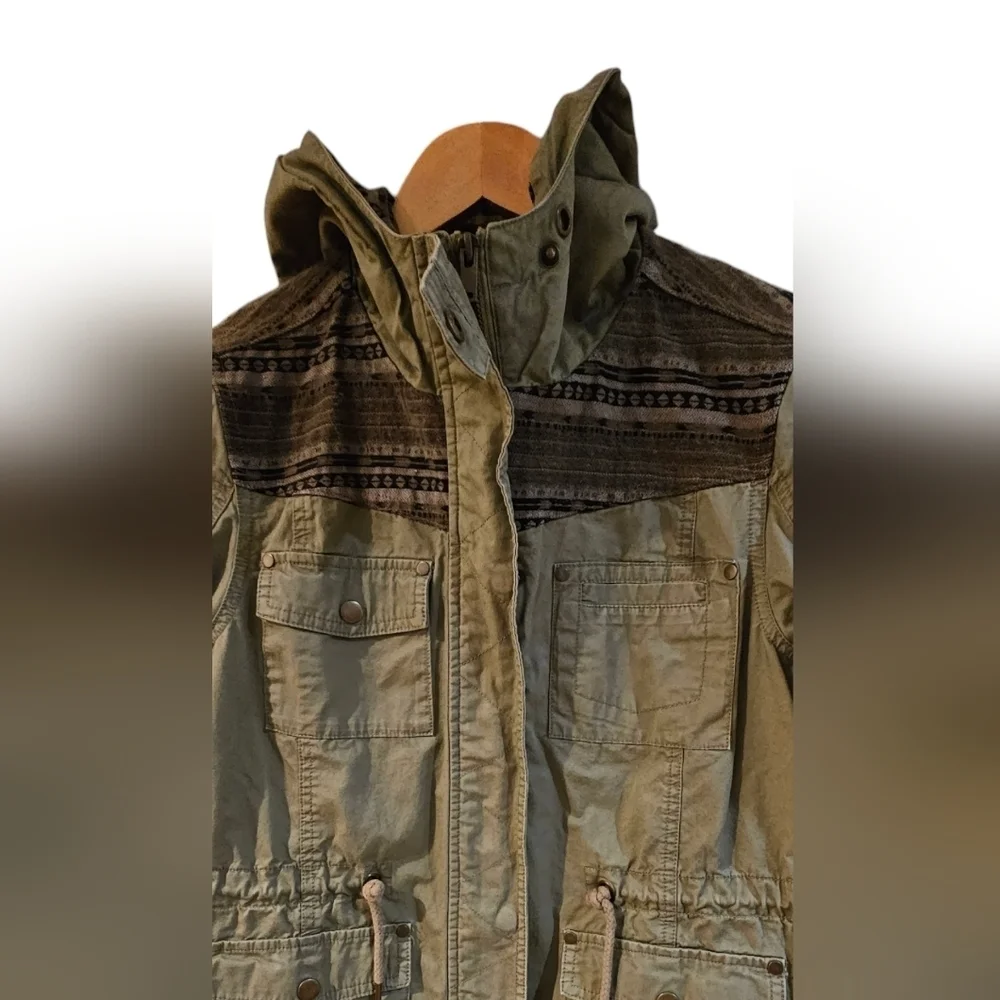 American Rag - Natural Hues & Greens Casual Fall Utililty Jacket / Coat - Picture 3 of 7